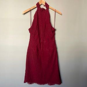 Burgundy Free People mini dress